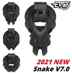 2021 Новая 3D Cobra Cock Cage, мужское устройство Mamba с 4 кольцами пениса, рукав пениса, ремень, секс -игрушки BDSM для Man Gay6905253