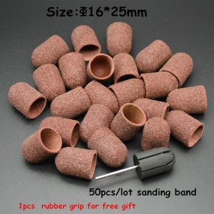 Биты Maohang 50pcs/Lot Nail Art Art Sanding Bands Caps и 1pcs Grip для ногтей для маникюра.