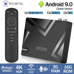 Box 2021 Mecool K5 Hybrid TV Box Android 9.0 Amlogic S905x3 Quad Core 2 ГБ 16 ГБ 2,4G 5G Dual WiFi Bluetooth DVB S2/T2 SET Top Box