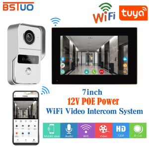 Камеры приложение Tuya Wireless Wi -Fi Poe Video Intercom Комплекты визуальные дверные звонки система 1080p входной дверной день камера для дома для домашней виллы квартиры