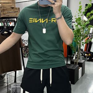 3D Mektup Kısa Kollu T-Shirt Erkekler Nedensel Kıyafet İnce Fit Alt Alt Yaz Trend Popüler Tasarım Homme Tees Man Giyim