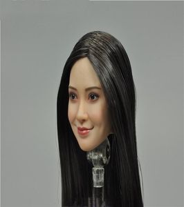 SellCool1 6 Шкала для головы резьба FX10 Азиатская женская модель ПВХ волосы черные длинные прямые подходящие 12 -дюймовые фигурные фигурные тела 262W8631482