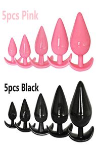 5pcsset silikon popo fiş anal takma kuyruk yapay penis seks oyuncakları kadın erkekler için prostat anüs dilator araçları için eşcinsel eğitmen seks dükkanı t20091554587