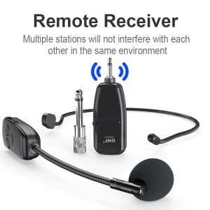 Микрофоны беспроводная микрофонная гарнитура UHF Руночный микрофон 2 IN1 160 -футовый диапазон для голосового усилителя.