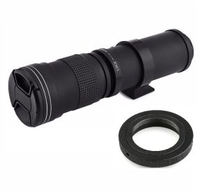 Aksesuarlar Lightdow 420800mm F/8.316 Süper Telefoto Manuel Zoom Lens + T2 T Dijital Kameralar için To Montaj Halkası Adaptörü
