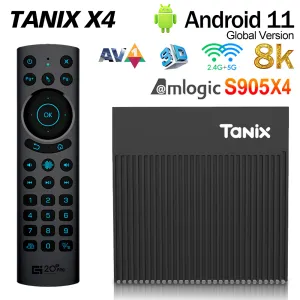 Box Tanix X4 TV Box Android 11.0 Amlogic S905X4 4G RAM 32G 64G ROM TVBOX 3D BT 2.4G 5G WIFI 8K HDR Video Media Player Set Top Box