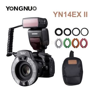 Aksesuarlar yongnuo yn14ex II Ro LED Ring Flash Light M/TTL ile 52mm/58mm/67mm/72mm adaptör halkası YN14EXII Canon Sony Kamera DSLR