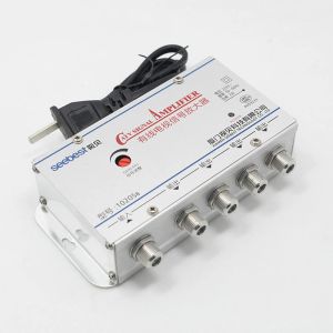 Alıcılar 1in4 Çıkış 4 Yolu Catv VCR TV Anten Kablosu Televizyon Sinyal Amplifikatörü ABD Fiş 2W Booster Splitter 30db 5060MHz 220V