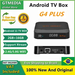Box Gtmedia G4 Plus TV Box Android 11 Androgic 905W2 Bluetooth Voice Пульт дистанционного управления Wi -Fi UHD 4K 3D 2 ГБ+16 ГБ Smart Set Set Decoder Decoder