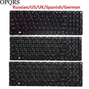 Piller Yeni Rus RU/US/UK/İspanyolca/Latin/Alman dizüstü bilgisayar Acer Aspire için Klavye 5 A517 A51751 A515 A51551 A51551G A51541 A51541G