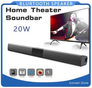 Soundbar 20W Bluetooth TV Sound Bar Беспроводная система домашнего кинотеатра Subwoofer для ПК стерео бас -динамик Ongust3760605