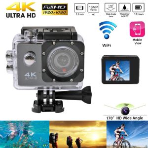 Câmera de ação Wi -Fi de 12mp de câmeras 4k 25fps Ultra HD 170D Go Waterproof Pro Sport DV Capacete Digital Motion Video Recording Camera Sport Cam Cam