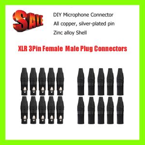 Kulaklıklar 10 PCS DIY Mikrofon XLR 3pin Kadın Erkek Konnektör Kablosu Lehim Tapası Adaptörleri XLR ses telinin üretimi ve kaynağı için