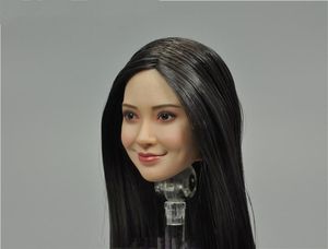 SellCool1 6 Шкала для головы резьба FX10 азиатская женская модель ПВХ волосы черные длинные прямые подходящие 12 -дюймовые фигурные фигурные тела 262W9816782