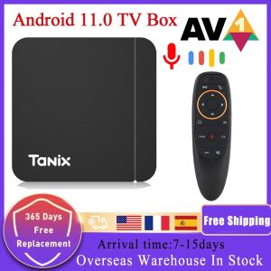 Kutu Tanix W2 Akıllı TV Kutusu 2GB 16GB 4K HD Android 11.0 Çok Dil 2.4G 5G Çift WiFi Set Üst Kutu Medya Oyuncusu