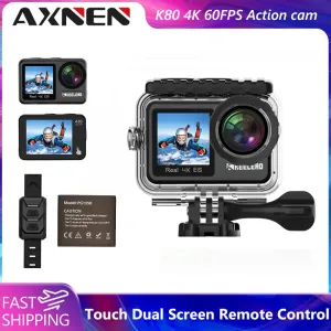 Камеры действий камера 4K 60FPS 2.0 Touch Dual -Screen Wi -Fi Wi -Fi Wifi Waiterploy EIS Remote Control 4x Zoom Mini видеозапись Osmo Style Sports Cam