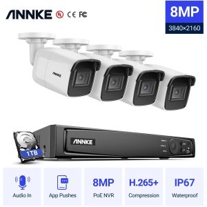 System Annke 8CH Ultra HD POE Network Video Security Sistema H.265+ Sorveglianza NVR 4MP HD IP67 Camera delle Poe Vision Night Full Color