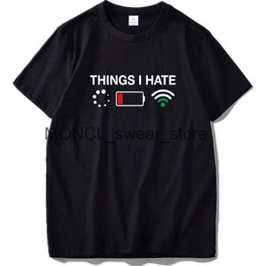 Мужские футболки вещи, которые я ненавижу, футболка для программиста Gamer Computer Nerd Fun Pired Идея Идея Смешные шутки ЕС размер Tops Tee H240408