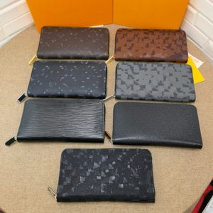 7A подлинный кожаный дизайнер большой Zippy Wallet Evening Clutch Chlutch Magce Mag Supped Card Convelope Coin Swork Mini Accesoires Ключевой чековой книжка по размеру 21см 11,5см