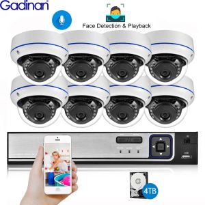 System Gadinan Gesichtserkennung 8Ch 5MP NVR CCTV Security Kit System POE Audio Rekord Dome Outdoor IP -Kamera Videoüberwachung Set