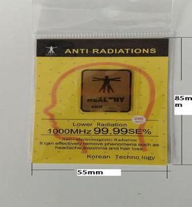 2016 Ürün Gerçek Çalışma 24kgold Anti Radyasyon Sticker Enery Sticker Shield Radyasyon 99 Morlab tarafından sertifikalı 50pcslot5717081