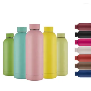 Garrafas de água prontas para enviar portáteis de 500 ml de parede dupla isolada logotipo personalizado garrafa de aço inoxidável no atacado de estoque