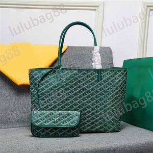 Deri tasarımcı çanta anjou tote çanta tasarımcı el çantası cüzdan kompozit büyük kapasiteli kadın alışveriş çantaları yeşil siyah çift harfli omuz çantaları moda xb157