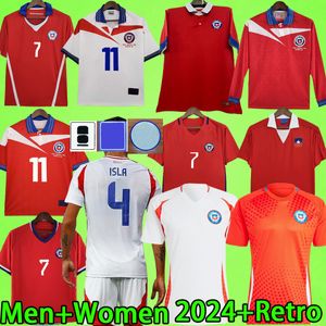 Kadınlar 2024 Şili Futbol Formaları 1982 1998 2014 Retro Ev Away Vintage Futbol Gömlek 82 98 14 16 17 23 24 25 Tekdüzen Salas Zamorano Vidal Alexis M.Gonzalez Uzun Kollu