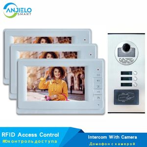 Intercom 7 '' Intercoms для квартиры дверной дверь Bell Monitor System RFID Access Video Intercom для домашней безопасности офис здание видео интерком