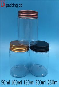 100 250 ml de frasco de plástico cristalina cristalina de varejo inteiro Originales recarregáveis chá de pílula de creme de mel vazio embalagem Big Jarshi1725119