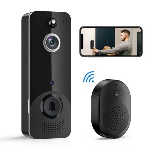 Doorbells Akıllı Video Kapı Zili Kamera Kablosuz Zil, HD Canlı Görüntü, Gece Görüşü, Bulut Depolama, 2.4G WiFi, 2way Sesli