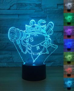 Teemo Children 3D Lamp 7 Color Led Night Lamps для детей Touch светодиод USB Table Lampara Lampe Baby Sleephy Nightlight1881316