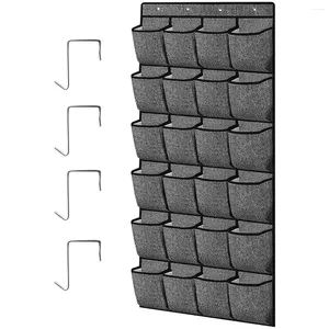 Depolama Kutuları 24 Cep Ayakkabı Organizatörü Kapı asılı Raf Tutucu Duvara Monte Kumaş Çantalar Askı