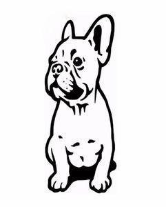 147cm Fransız Bulldog Köpek Araba Sticker Vinil Arabalar Çıkartma Özel Pencere Kapı Duvar Araba Hasta Blacksilver CA1024927194