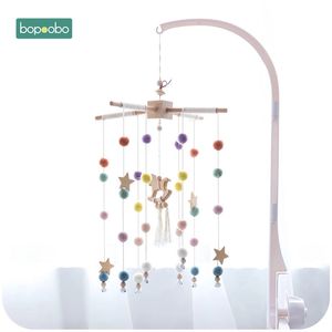 Bopoobo Baby Mobile Hanging Rattles Toys Windup Music Box Hanger Diy Crib Bed Bell Bell Toy Holder Arm Cracket 240408