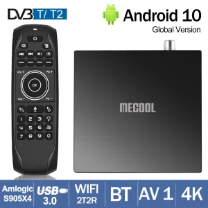 Box Mecool KT1 DVB T2 Android TV 10 AMLOGIC S905X4 DVBT2 FAST SET TOP BOX 2GB 16 ГБ AV1 BT4.2 WIFI 2.4G/5G LAN DOLBY SMART TV BOX BOX