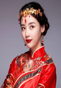 Çin tarzı tiara başlıkları parti antik kronlar düğün gelin takı saç aksesuarları vintage klasik moda pageant headba4610734