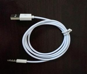 1m beyaz renk 2 in 1 3.5mm aux o fiş usb 2.0 Erkek Şarj Kablo Adaptörü Cord9411173