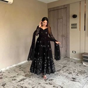 Fulpari Premium Teal Black Aanrkali Платье цветочное Курти для женщин, полностью сшитых Anarkali Party Press Dress Kurti Hown