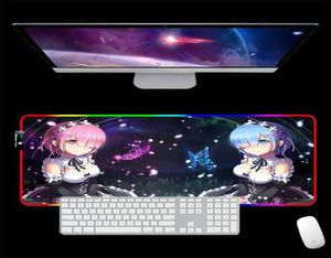 RGB 3D Sexy Girl Mat Mats Rest Rest Mouse Pad Otaku Gritleder Gird Gift Gaming Gamer Rem Re Zero LJ2010316449299