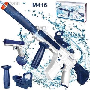 Gun Toys M416 Water Gun Electric Automatic Airsoft Pistol Water Guns Plomb Bool Beach Party Game Outdoor Water Toy For Kids Gift 240408