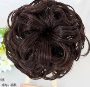 bayan moda sentetik saç çörekler çiçek chignons saç parçaları kolay giymek 4colors8778114