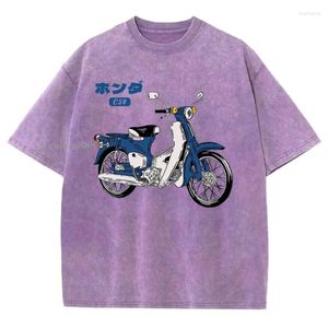 Erkek Tişörtleri Klasik Süper Yavru C50 Motosiklet Baskılı T-Shirt Adam Sokak Giyim Vintage Tshirt Moda Gevşek T-Shirts Pamuk Erkekler Kıyafetler Flyword123