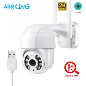 Kameralar 5V USB WiFi Kamera Açık Sokak Güvenlik Monitörü 4MP TWOWAY SES VİDEO CCTV Gözetim Kameraları PTZ İnsan Algılama Icsee