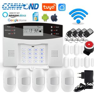 Комплекты Tuya Wi -Fi GSM Smart Alarm System Home Home Security Adarm The Alarm Wireless Window Window Sensor Smart Life Alexa Voice Control