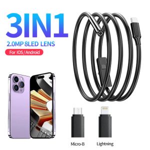 Lens En Yeni iOS Endoskop 1080p Endoskop Yılan Denetim Kamerası Tip C Borescope WiFi Kapsam Kamerası IOS iPad için 8 LED ile