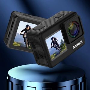 Камеры Axnen A10 Действие камера Ultra HD 4K 30FPS 20MP VLOG CAMER CAMER CAMERNE Сенсорный экран пульт дистанционного управления 1080p 60FPS EIS 30M водонепроницаемый спортивный кулачок