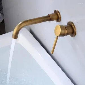 Banyo lavabo muslukları bronz duvara monte lavabo musluğu siyah beyaz gül altın tek sap ve soğuk su karıştırma küveti