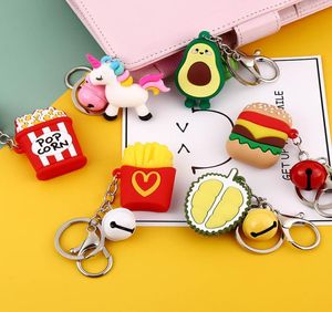 Вечеринка Creative Cute 3D -ключ подвесной гамбургер мультфильм -брелок аксессуары для мужчин и женщин -кольцо.