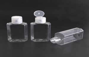 60ml plastik boş el dezenfektanı alkol doldurulabilir şişe, şeffaf evcil hayvan el dezenfektanı taşımak kolay sıvı için 07238837